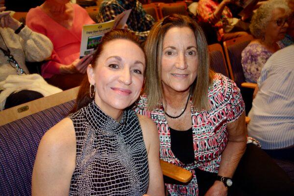 Michelle Lynn (L) and Denise Rute enjoyed the Shen Yun performance at the Ikeda Theater at Mesa Arts Center on Feb. 13, 2025. (Lily Yu/The Epoch Times)