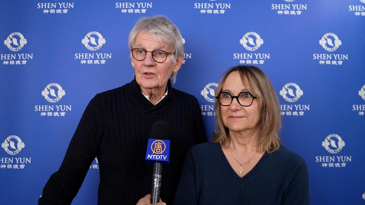 Jean-Pierre and Maryline Arnoux enjoyed Shen Yun at the Palais des Congrès in Tours, France, on Feb. 12, 2025. (NTD)