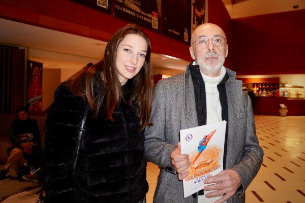 Roberto Dolcerra and Nicole enjoyed Shen Yun Performing Arts at Milan's Teatro degli Arcimboldi, on Jan.18, 2025. (Ping Xie/The Epoch Times)