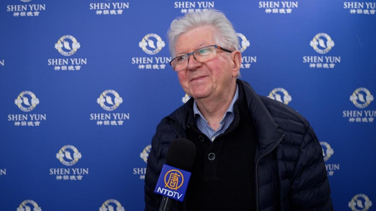 Bernard Boutinot at a Shen Yun performance in Nantes, France, on Feb. 19, 2025. (NTD)
