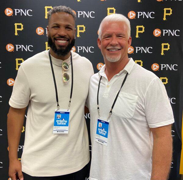 MLB Network Radio hosts of the weekday morning show on SiriusXM radio / The Leadoff Spot: Xavier Scruggs (L) and Steve Phillips (R). (Courtesy of Donald Laible)