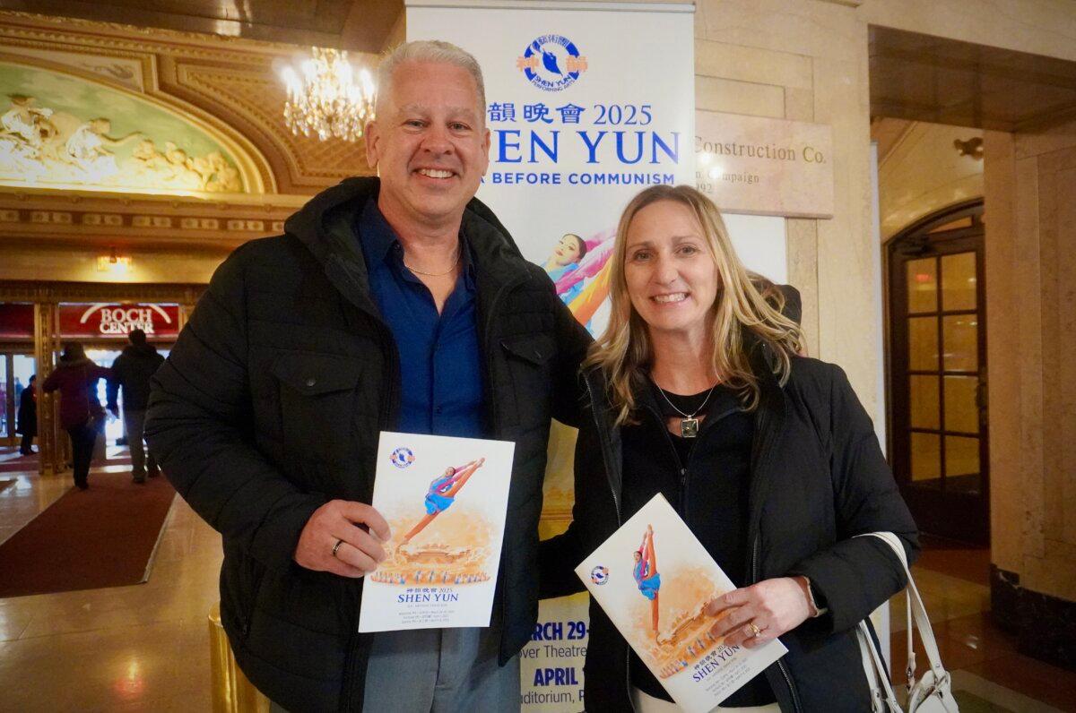 Brian and Tiffany Lee attended Shen Yun Performing Arts at the Boch Center's Wang Theatre on April 6, 2025. (Mary Man/The Epoch Times)