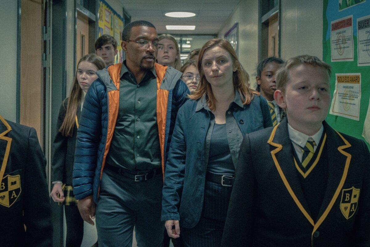 (L-R) Ashley Walters as Detective Inspector Bascombe, Faye Marsay as Detective Sergeant Frank, in "Adolescence." (Courtesy of Ben Blackall/Netflix © 2024)