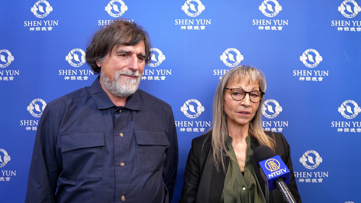 Dominique Brizard and his wife enjoyed Shen Yun at the Amphithéâtre 3000 in Lyon, France, on April 26, 2025. (NTD)