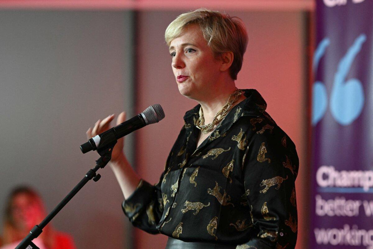 Labour MP Stella Creasy speaks during a fringe event on the second day of the annual Labour Party conference in Liverpool, England, on Sept. 23, 2024. (Oli Scarff/AFP via Getty Images)