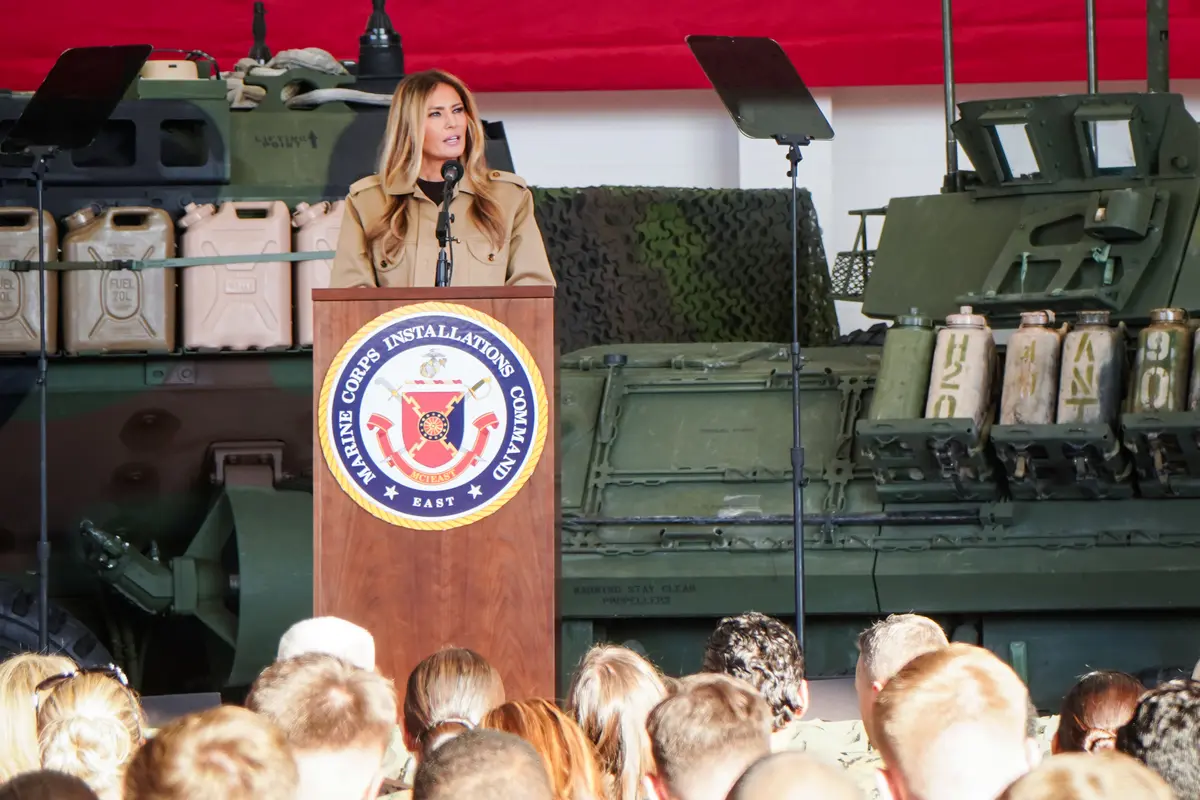Melania Trump, Usha Vance Visit Military Families at North Carolina Marine Base thumbnail