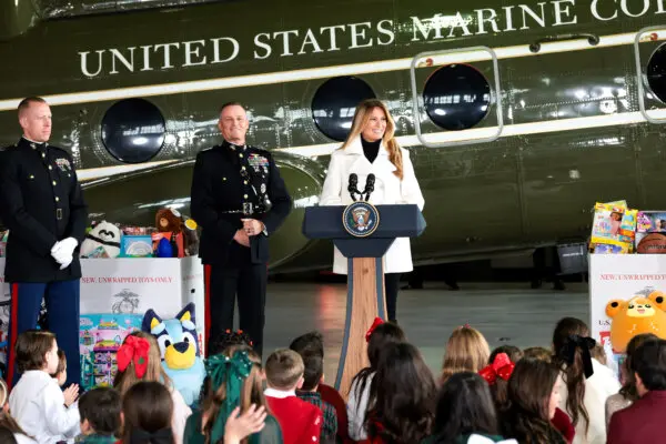 LIVE NOW: Melania Trump Participates in Toys for Tots Charity Drive