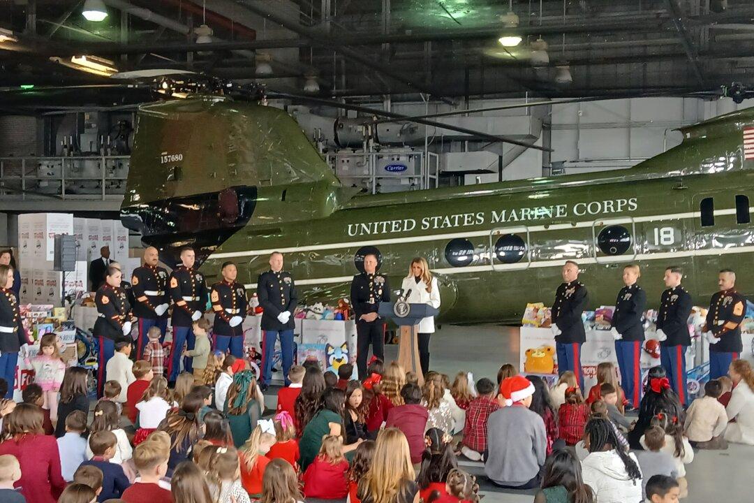 First Lady Leads Annual Marine Corps Reserve Toys for Tots Charity Drive