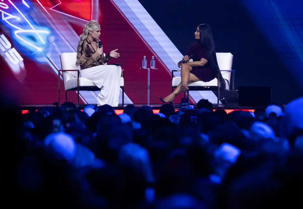 Nicki Minaj Makes Surprise Appearance With Erika Kirk at AmericaFest thumbnail