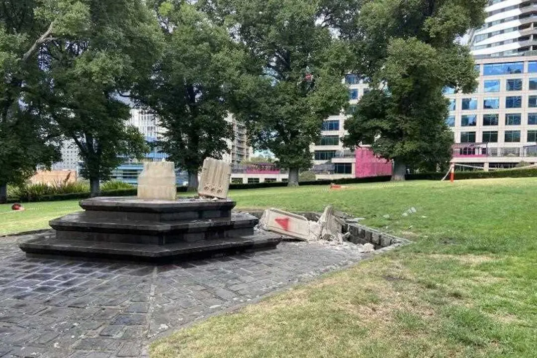 154-Year-Old Statue Destroyed and Sprayed With Hamas Symbol