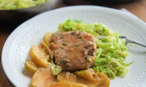 1-Pot Recipe Brings Together Pork Chops, Apples, and Warm Cabbage Slaw