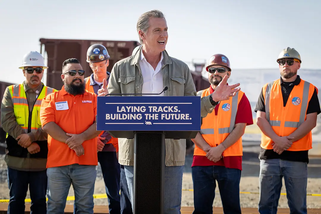 Newsom: Track Laying to Begin in California’s High-Speed Rail Project