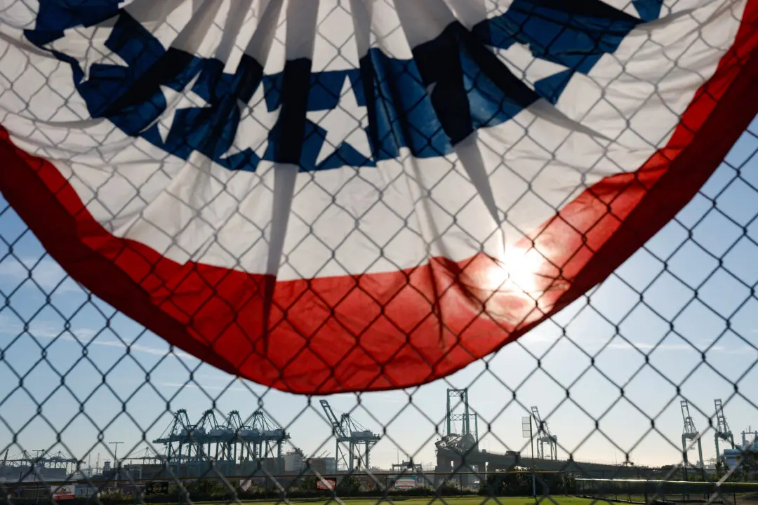 Shipping cranes at the Port of Los Angeles on March 13, 2026. The Port of Los Angeles reported cargo volumes rose 3% in February compared with a year earlier, making it the second-busiest February on record, as retailers and manufacturers moved shipments ahead of the Lunar New Year despite ongoing uncertainty tied to global conflicts and shifting U.S. trade policy. (Justin Sullivan/Getty Images)