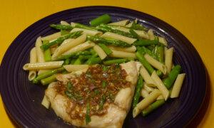 Lemon Tarragon Snapper With Asparagus and Penne