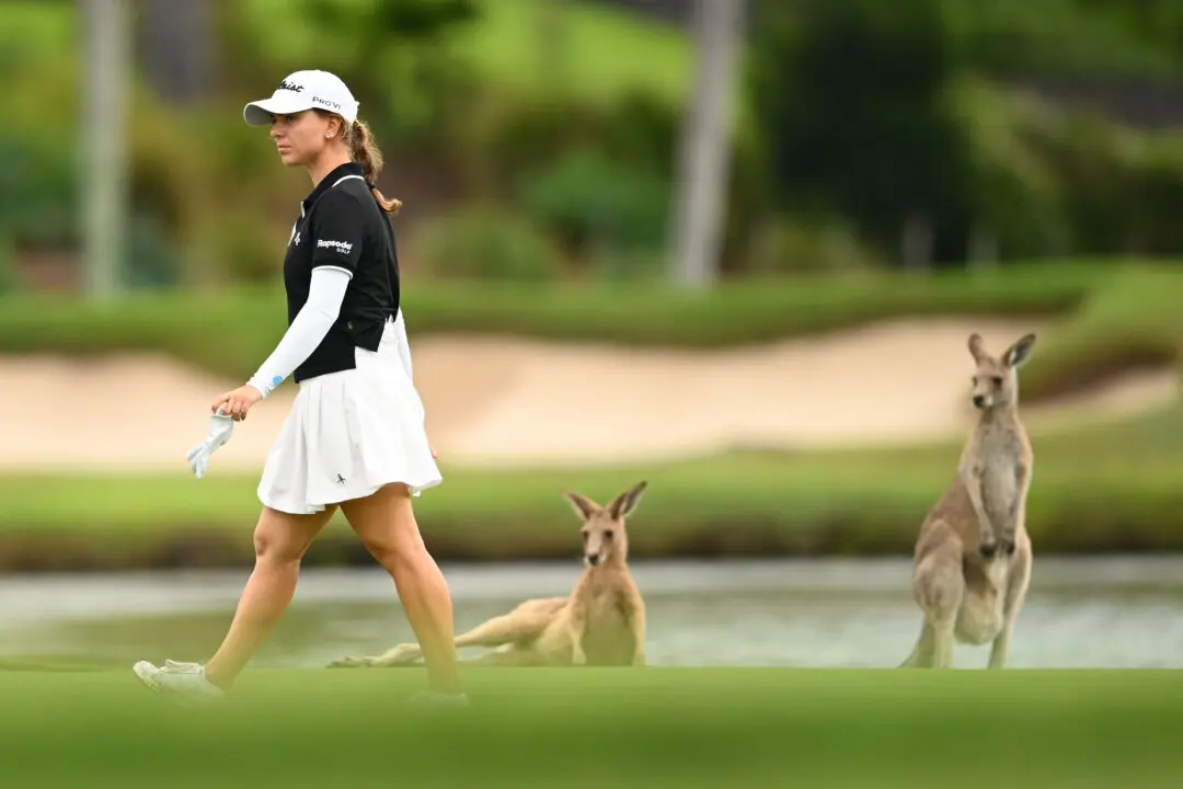 GOLD COAST, AUSTRALIA - MARCH 19: Stephanie Kyriacou of Australia walks on the fourth fairway during day one of the 2026 Australian WPGA Championship at Sanctuary Cove Golf and Country Club on March 19, 2026 in Gold Coast, Australia. (Photo by Matt Roberts/Getty Images)