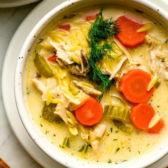Creamy Lemon Chicken Orzo Soup