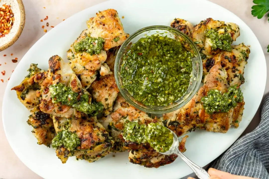Grilled Chimichurri Chicken Thighs