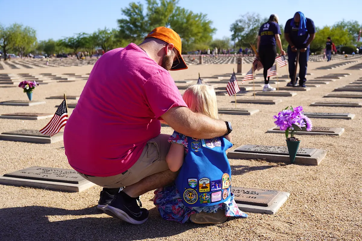 At Phoenix Cemetery, a Sea of Flags Marks Memorial Day Tribute