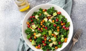 Crave-Worthy Kale Salad With Spicy Roasted Chickpeas