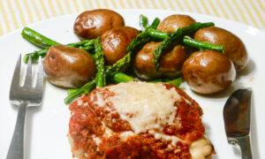 Savory Oven-Baked Chicken Thighs With Roasted Potatoes and Asparagus