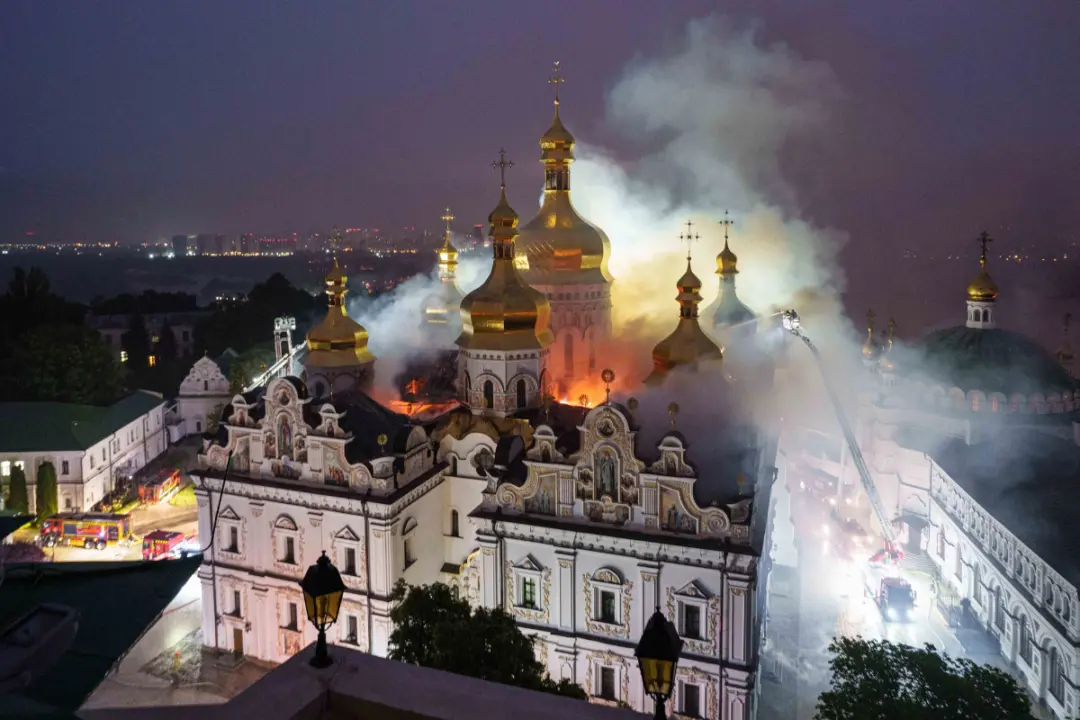 Historic Ukrainian Monastery Damaged in Russian Attack, Kyiv Says