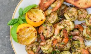 Grilled Pesto Shrimp