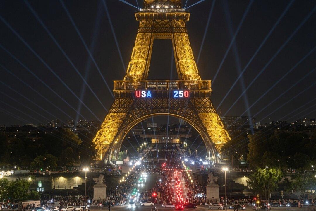 ‘USA 250’ Lights Up the Eiffel Tower as Paris Marks American Independence