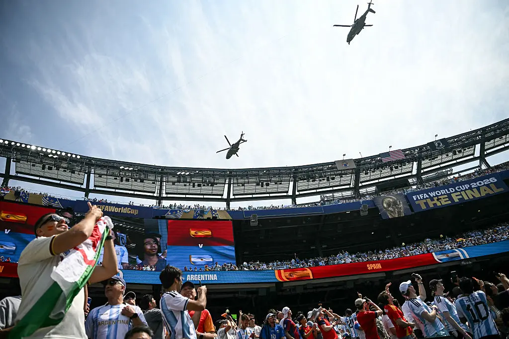 Trump Arrives for Soccer World Cup Final Between Spain and Argentina