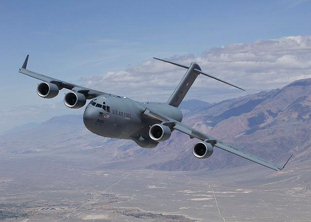 A U.S. Air Force C-17 Globemaster III T-1. (U.S. Air Force via Wikimedia Commons)