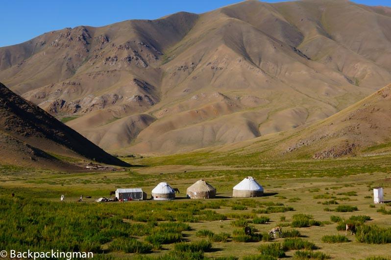 The first yurt camp for the night. (Jonny Duncan, Backpacking Man)