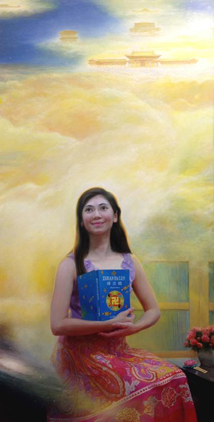 "Joyfully Climbing Heaven's Ladder" by Wang Jing, China. (Courtesy of NTD Television)