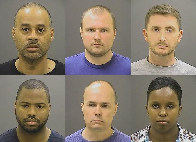 These undated photos provided by the Baltimore Police Department, show Baltimore police officers, top row from left, Caesar R. Goodson Jr., Garrett E. Miller and Edward M. Nero, and bottom row from left, William G. Porter, Brian W. Rice and Alicia D. White, charged with felonies ranging from assault to murder in the police-custody death of Freddie Gray. A grand jury indicted the six officers, State's Attorney Marilyn Mosby said Thursday, May 21, 2015. (Baltimore Police Department via AP, File)
