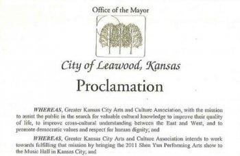 <a href="https://www.theepochtimes.com/assets/uploads/2015/07/proclamation_medium.jpg"><img src="https://www.theepochtimes.com/assets/uploads/2015/07/proclamation_medium.jpg" alt="Proclamation issued by the Office of Mayor Peggy Dunn, City of Leawood, Kansas." title="Proclamation issued by the Office of Mayor Peggy Dunn, City of Leawood, Kansas." width="320" class="size-medium wp-image-123758"/></a>