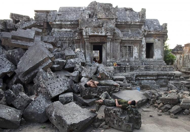 <a><img src="https://www.theepochtimes.com/assets/uploads/2015/09/108934586.jpg" alt="Cambodian soldiers rest on the ruins of the ancient Preah Vihear temple where a military camp was set up on February 9. Now that the ICJ has ruled the area to be a DMZ, soldiers will no longer be allowed near it. (Paula Bronstein/Getty Images)" title="Cambodian soldiers rest on the ruins of the ancient Preah Vihear temple where a military camp was set up on February 9. Now that the ICJ has ruled the area to be a DMZ, soldiers will no longer be allowed near it. (Paula Bronstein/Getty Images)" width="320" class="size-medium wp-image-1800745"/></a>