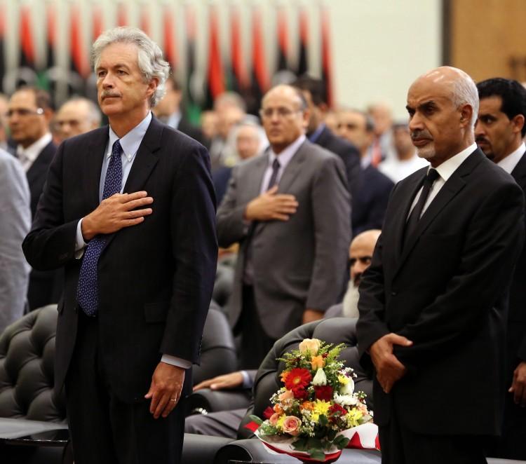 <a><img class="size-large wp-image-1781618" src="https://www.theepochtimes.com/assets/uploads/2015/09/152411505.jpg" alt="U.S. Deputy Secretary of State for Middle East Affairs William J. Burns (L) and Mohamed Yusuf Al Magariaf, president of Libya's ruling General National Congress (R), attend a ceremony to honour late U.S. ambassador J. Christopher Stevens, on Sept. 20, 2012, in Tripoli. (Mahmud Turkia/AFP/GettyImages) " width="590" height="521"/></a>