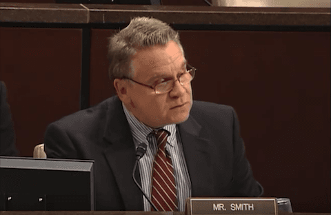 U.S. Representative Chris Smith chairs a Congressional-Executive Commission on China hearing on Sept. 18, 2015. (Screen shot/Youtube.com)