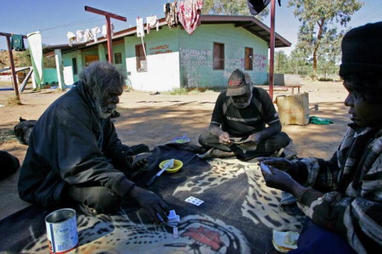 <a><img src="https://www.theepochtimes.com/assets/uploads/2015/09/74262699.jpg" alt="Aboriginal elders George Robertson (L), Toby Gara (C) and Brenda Maxwell (R) playing cards near their house in Hopy's town camp at Alice Springs. (Anoek De Groot/AFP/Getty Images)" title="Aboriginal elders George Robertson (L), Toby Gara (C) and Brenda Maxwell (R) playing cards near their house in Hopy's town camp at Alice Springs. (Anoek De Groot/AFP/Getty Images)" width="320" class="size-medium wp-image-1825294"/></a>