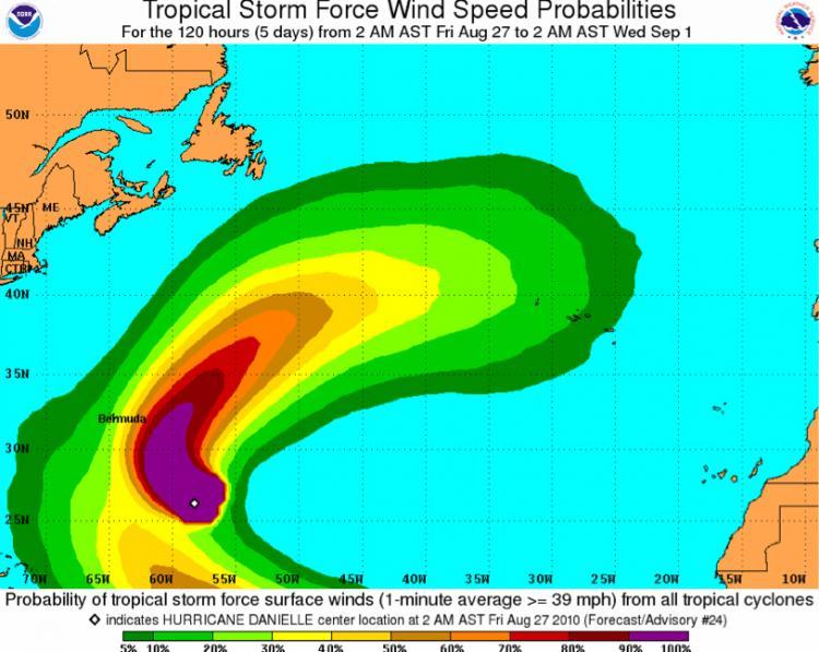 <a><img src="https://www.theepochtimes.com/assets/uploads/2015/09/HURRICANEwspprobability.jpg" alt="HURRICANE DANIELLE: These graphics show probabilities of sustained (1-minute average) surface wind speeds equal to or exceeding 39 mph over the next five days. These wind speed probability graphics are based on the official National Hurricane Center track, intensity, and wind radii forecasts. (NOAA)" title="HURRICANE DANIELLE: These graphics show probabilities of sustained (1-minute average) surface wind speeds equal to or exceeding 39 mph over the next five days. These wind speed probability graphics are based on the official National Hurricane Center track, intensity, and wind radii forecasts. (NOAA)" width="320" class="size-medium wp-image-1815510"/></a>