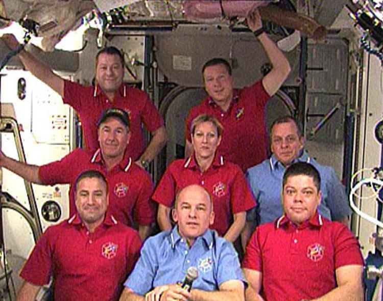 <a><img src="https://www.theepochtimes.com/assets/uploads/2015/09/Maincrews.jpg" alt="Members of the STS-130 and Expedition 22 crews participate in interviews with the media. (NASA TV)" title="Members of the STS-130 and Expedition 22 crews participate in interviews with the media. (NASA TV)" width="320" class="size-medium wp-image-1823218"/></a>