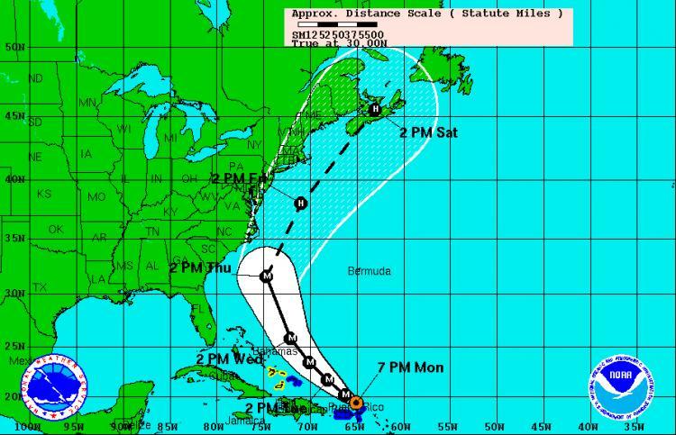 <a><img src="https://www.theepochtimes.com/assets/uploads/2015/09/hurricanephoto.jpg" alt="HURRICANE COMING: Hurricane Earl is forecast to run almost parallel to the U.S. East Coast, starting with North Carolina. It may reach the Canadian Maritime provinces by Saturday morning. This image shows a five-day forecast of the hurricane's path. (Courtesy of NOAA)" title="HURRICANE COMING: Hurricane Earl is forecast to run almost parallel to the U.S. East Coast, starting with North Carolina. It may reach the Canadian Maritime provinces by Saturday morning. This image shows a five-day forecast of the hurricane's path. (Courtesy of NOAA)" width="320" class="size-medium wp-image-1815308"/></a>