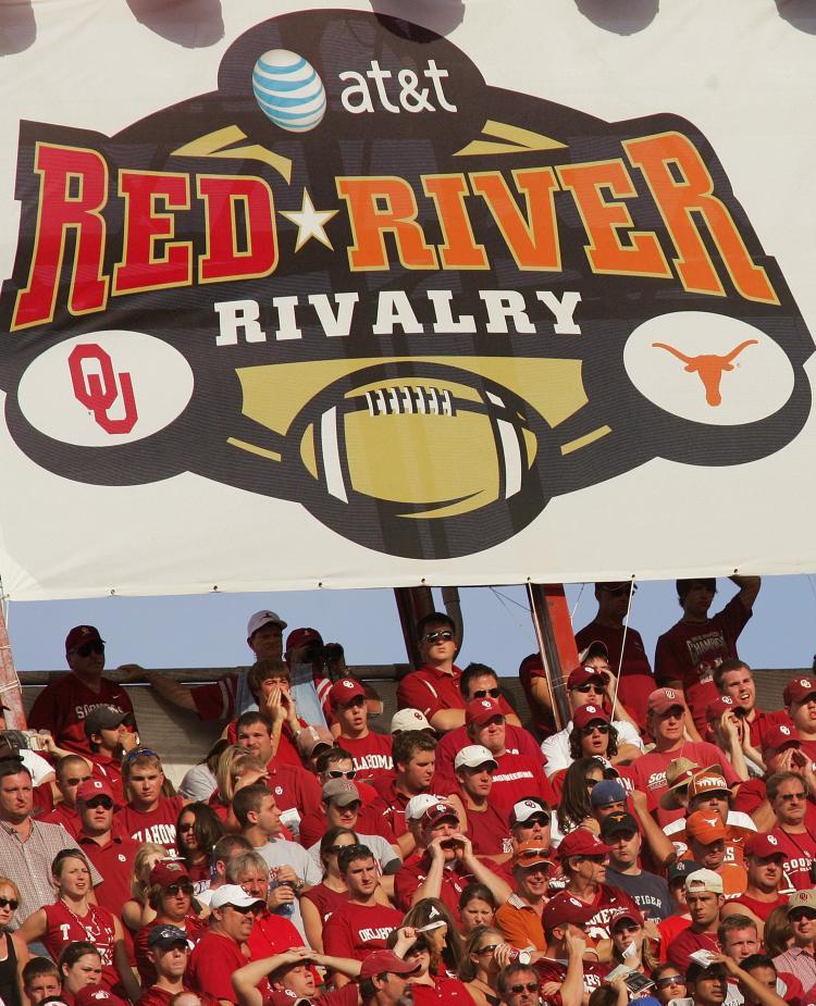 <a><img src="https://www.theepochtimes.com/assets/uploads/2015/09/redrivershootout.jpg" alt="TEXAS AND OKLAHOMA: Bitter cross-state rivals renew acquaintances this Saturday. (Ronald Martinez/Getty Images)" title="TEXAS AND OKLAHOMA: Bitter cross-state rivals renew acquaintances this Saturday. (Ronald Martinez/Getty Images)" width="320" class="size-medium wp-image-1825718"/></a>