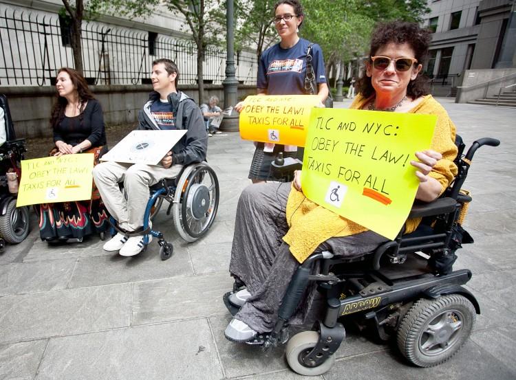<a><img src="https://www.theepochtimes.com/assets/uploads/2015/09/taxiwheelchairs.jpg" alt="ACCESS: Advocates for wheelchair accessible taxis gathered at U.S. District Court in Lower Manhattan on Tuesday. (Amal Chen/The Epoch Times)" title="ACCESS: Advocates for wheelchair accessible taxis gathered at U.S. District Court in Lower Manhattan on Tuesday. (Amal Chen/The Epoch Times)" width="320" class="size-medium wp-image-1803650"/></a>