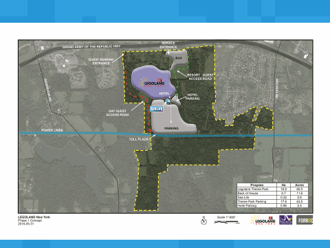 Map of proposed LEGOLAND New York site. (Courtesy LEGOLAND Development)