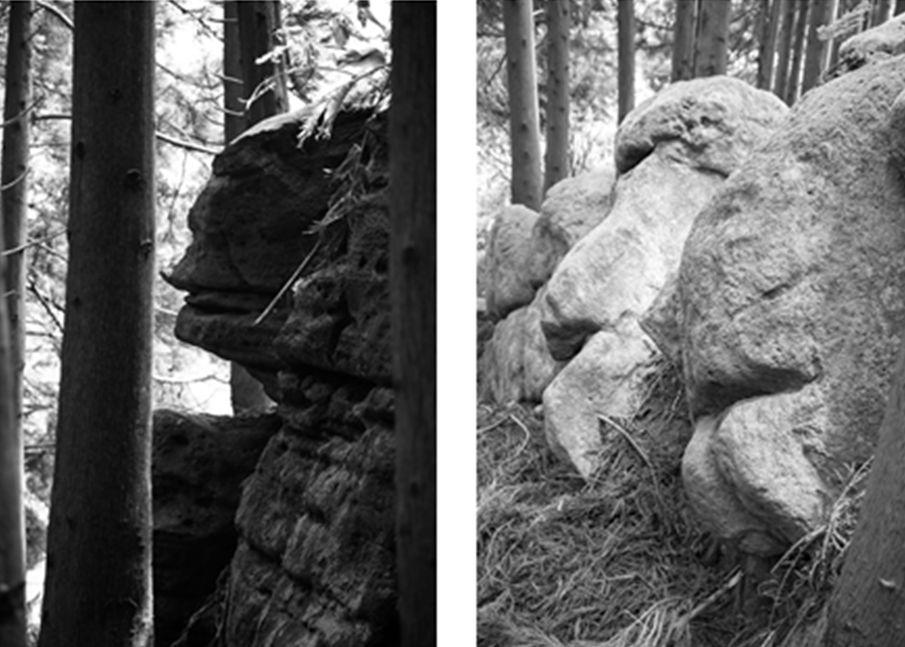Rock formations that look like faces on the Azores islands. (Courtesy of Antonieta Costa)