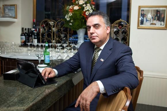 John Goci, owner of Italian restaurant il Tinello, in his restaurant on 56th St. in Manhattan on Dec. 27, 2016. His restaurant lost 20-30 percent of business due to security measures at the nearby Trump Tower, he said. (Petr Svab/Epoch Times)