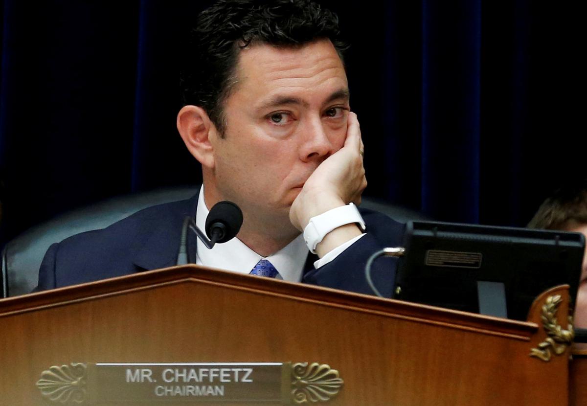 House Oversight and Government Reform Committee Chairman Jason Chaffetz (R-UT) during a committee hearing about the private email server of Democratic presidential nominee Hillary Clinton, used during her tenure as Secretary of State, on Capitol Hill in Washington on Sep. 13, 2016. (REUTERS/Jonathan Ernst)