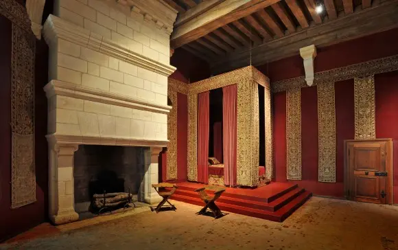 Royal Bedroom-Chateau of Chambord: One of the chateau's royal bedrooms, embellished in gold finishing's. (Courtesy of Chateau of Chambord)