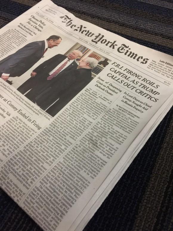 The May 11, 2017, edition of The New York Times. (Rob Counts/The Epoch Times)