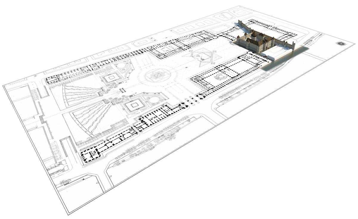 The Louvre was created under the French King Philippe Auguste in 1190 as protection from Anglo-Norman invaders. The reconstruction above shows the contrast of the original building to the floor plan today. Over the coming years it evolved from a fortress, to a Royal Palace, then a museum. (© Aristeas 2016/Musée du Louvre)