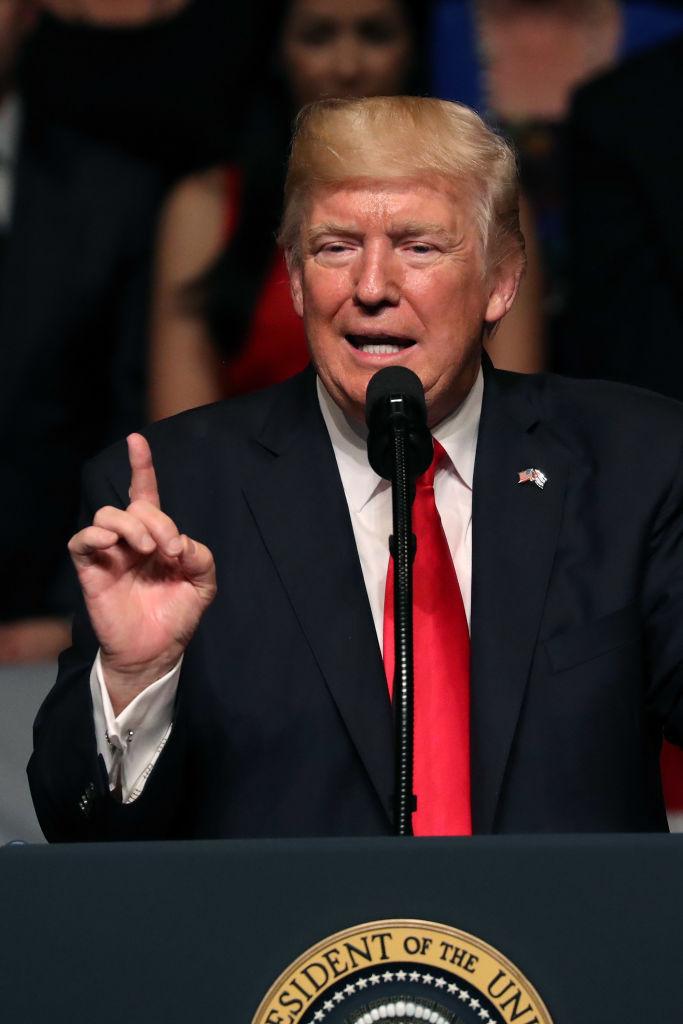 President Donald Trump speaks about policy changes he is making toward Cuba at the Manuel Artime Theater in the Little Havana neighborhood in Miami, Fla., on June 16, 2017. (Joe Raedle/Getty Images)